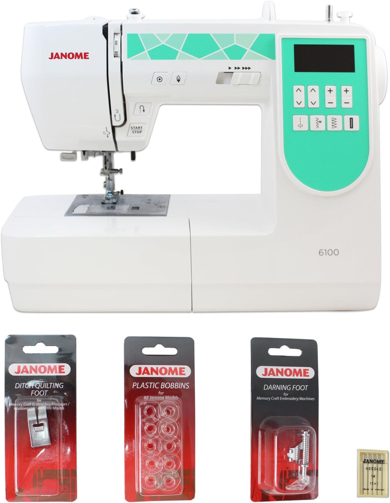 Janome 6100 Computerized Sewing Machine with Free Bonus Pack!
