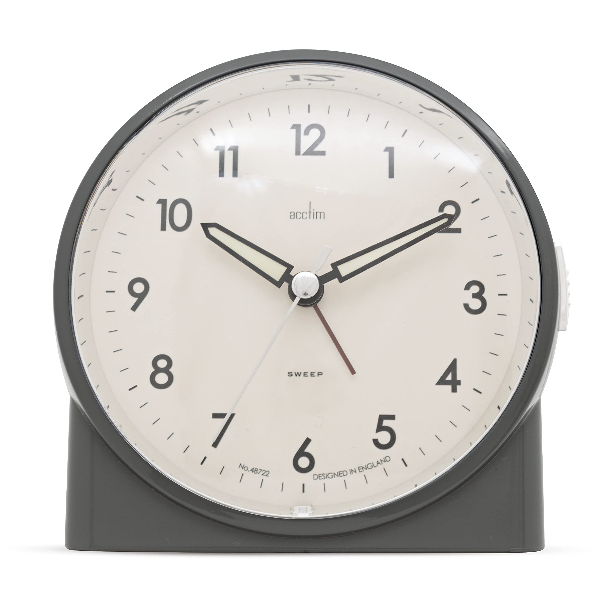 Acctim Arlo Non-Ticking Sweep Luminous Tipped Hands Analogue Backlight Alarm Clock (London Sky)
