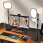 LitONES 2Pcs Desktop Video Conference Light for Zoom Meeting, Computer, Laptop, Work from Home with Nature Soft Light, Adjust