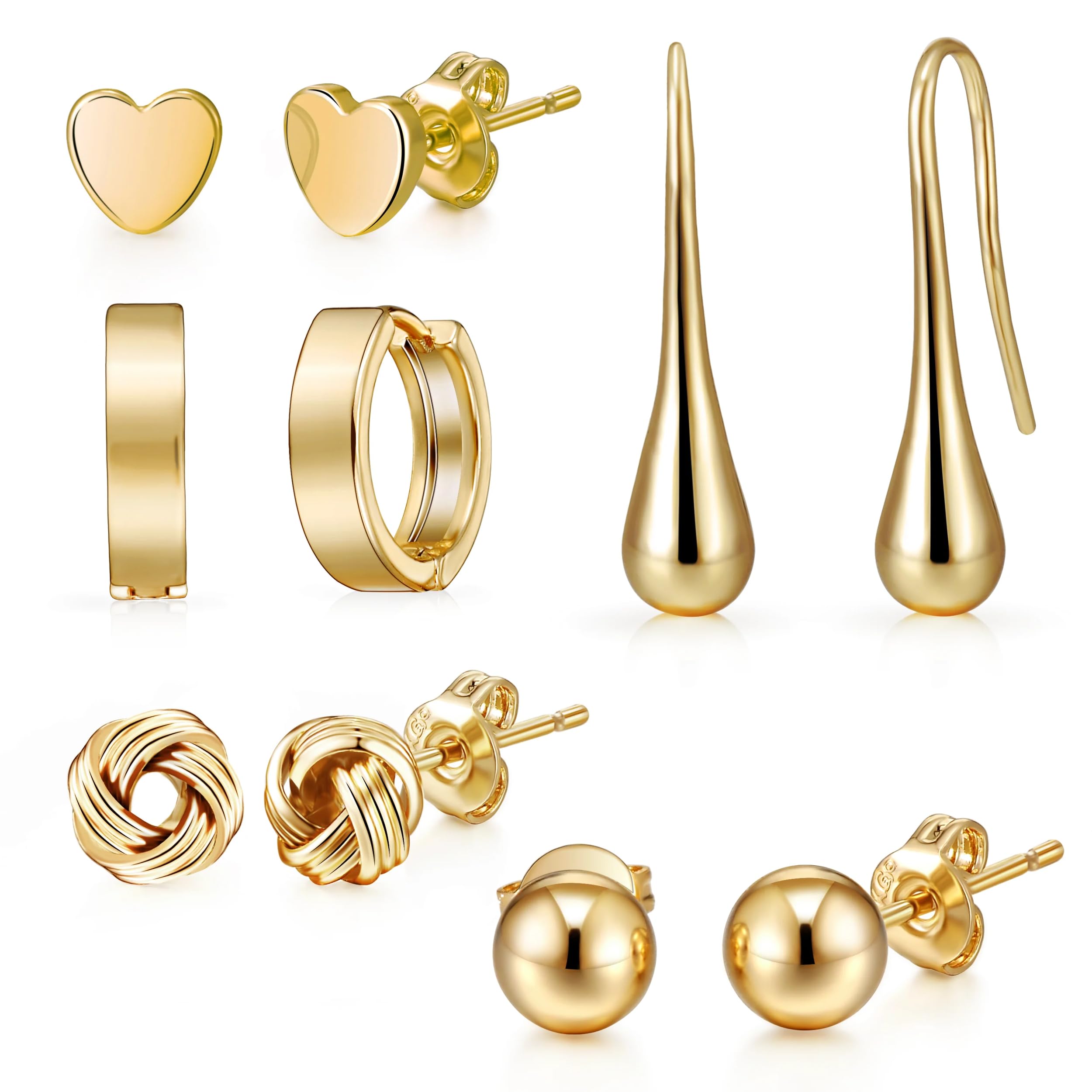 Philip Jones 5 Pairs of 18k Gold Plated Earrings