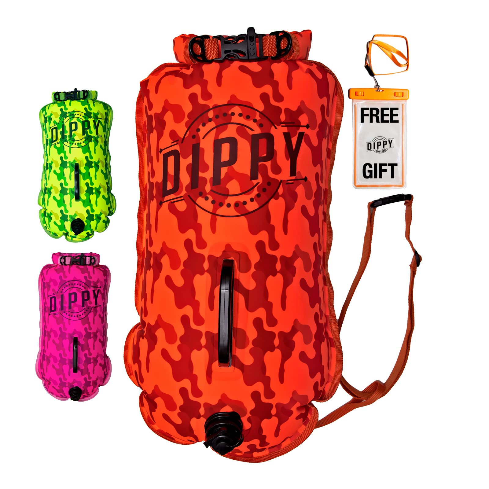 DIPPY Tow Floats for Open Water Swimming | 28L Swim Buoy Open Water SwimFloat | Waterproof Swim Buoy | Tow Float Dry Bag | Wild Swimming Accessories Triathlete, Swimmer