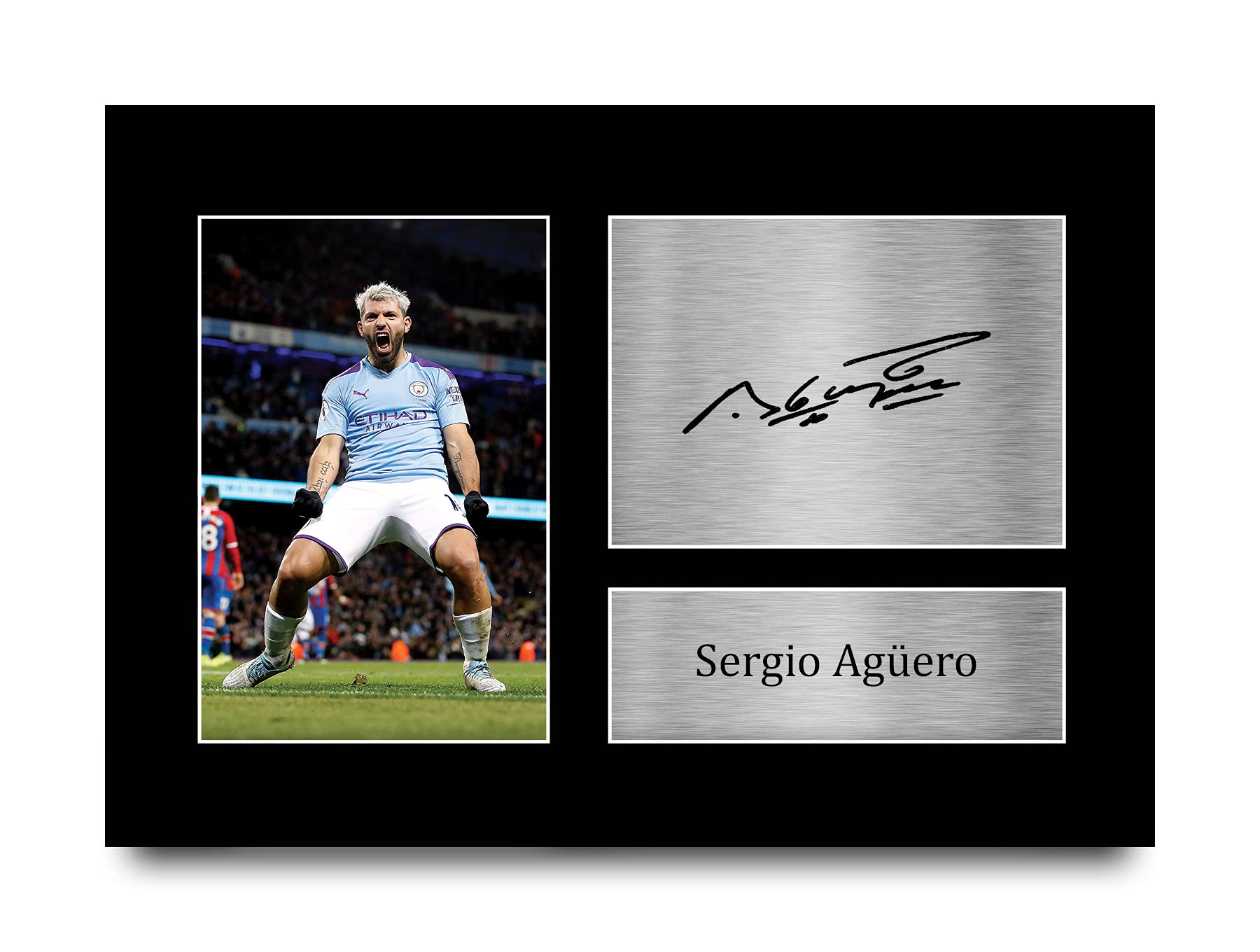 HWC Trading Sergio Aguero Gift Signed A4 Printed Autograph Manchester City Gifts Print Photo Picture Display โ image 1