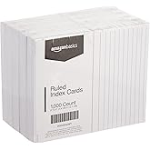 鶹Basics Ruled Lined Index Cards - 3x5 Inches (10 Packs of 100)