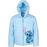 Disney Lilo & Stitch Girls Zip Up Puffer Jacket Toddler to Big Kid Sizes (2T - 14-16)