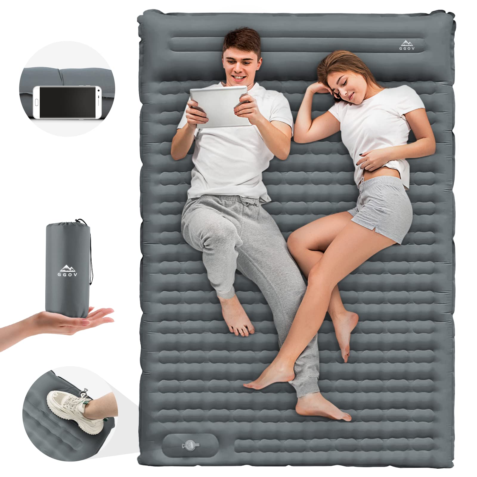 GGOV Double Sleeping Pad for Camping with Built-in