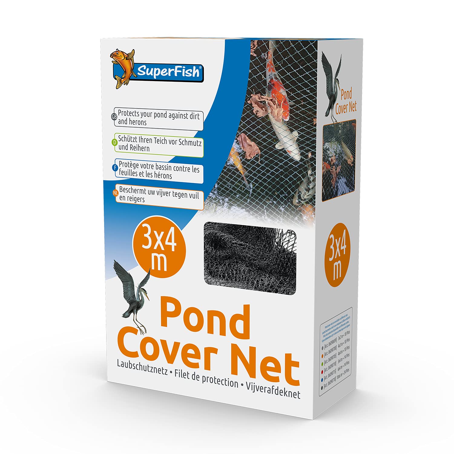 Superfish SuperFish Pond Cover Net With 10 Pegs 3x4m