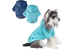 BAOBICUTE 2 Pack Dog Hoodie Warm Hood Dog Sweater Cold Weather Small Dogs Sweatshirt Comfort Pet Clothes for Small Medium Dogs with Pockets Cats Chihuahua Clothes for Male Female Girl Boy Sporty Daily Wear