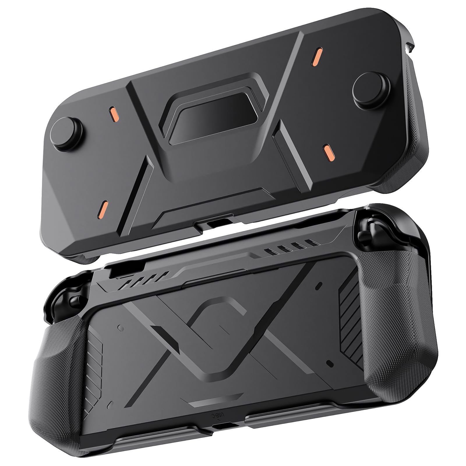 OFFCURVE for Nintendo Switch 2 Case (2025 Release) Protective Handheld Case with Ergonomic Grip and Strap PC+TPU Grip Protective Cover Accessories Compatible with Switch 2 Console,Black