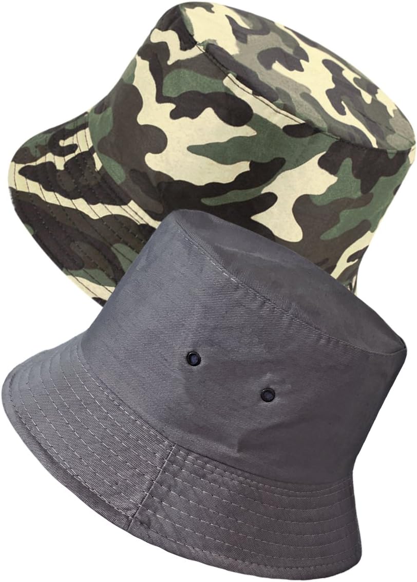 UPF 50+ Unisex Fully Reversible Cotton Rich Camouflage Bush/Bucket Hat