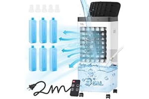 BEAUTYFAN Portable Air Conditioners with 3 Gal Water Tank,20H Cooling Time Swamp Cooler,Air Conditioner Portable for Room with 78-Inch Extension Cord,Ideal for Office/Room/Garage/Kitchen/(Include 6 Ice Packs)69