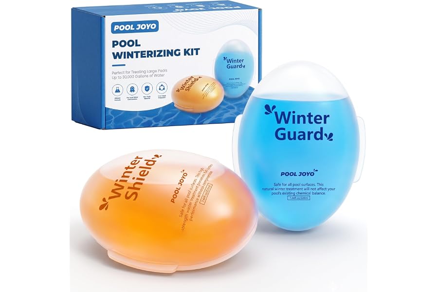 POOLJOYO Professional Pool Winter Closing Kit for Above Ground & Inground Pools, Winterizing Treatment for Pool Closing, Helps Maintain Water Quality During Winter, Up to 30,000 Gallons