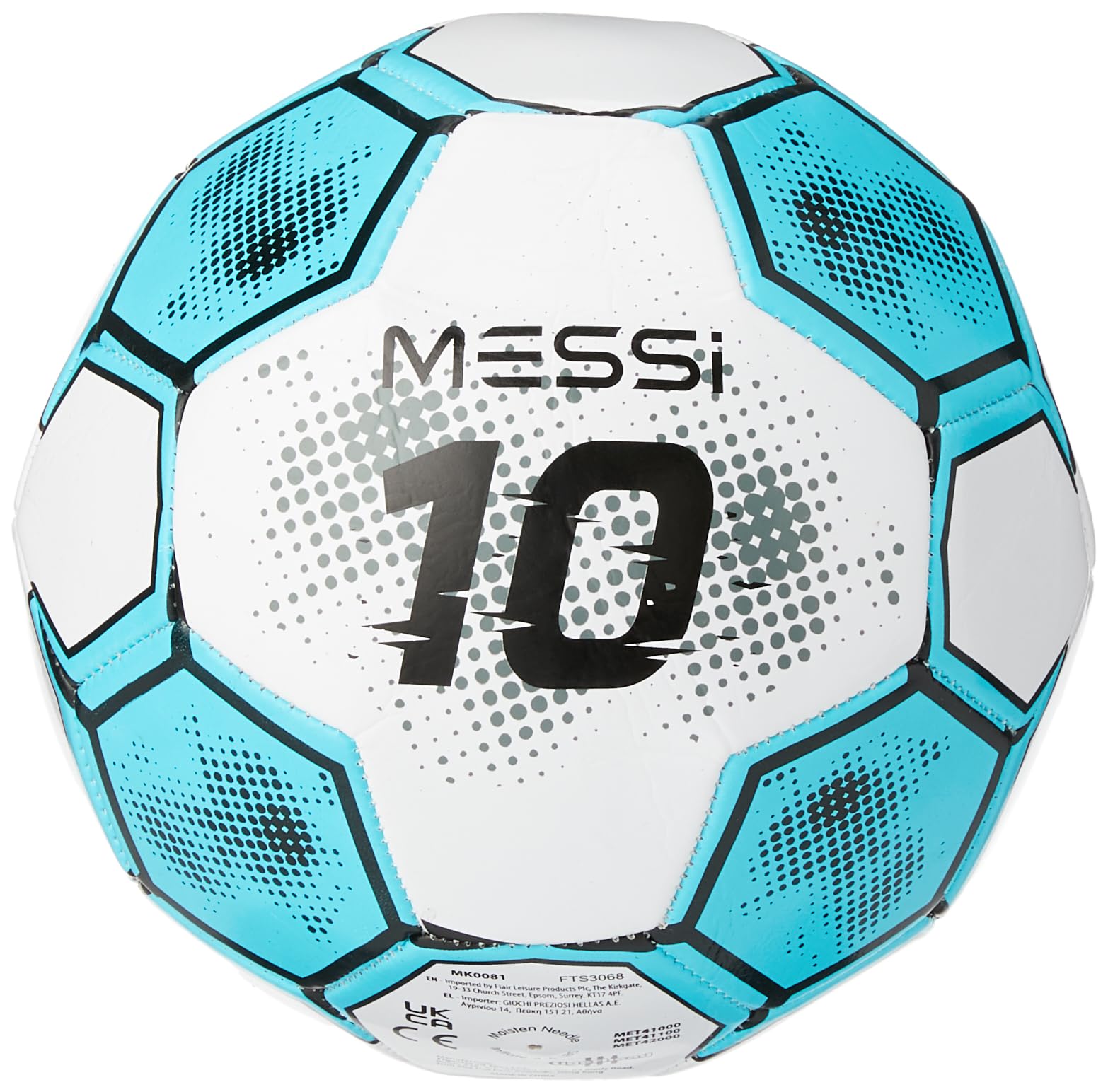 Messi MET41100 Messi Pro Training Ball-Size 3 / Never Give Up White & Blue, Multi Colour