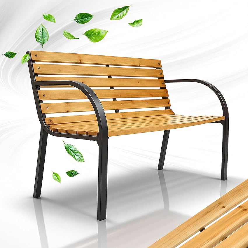 Juskys panchina da giardino Modena a 2 posti con schienale e braccioli panca resistente