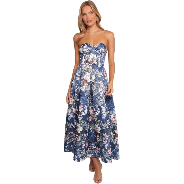 kentucky derby floral strapless column midi dress vineyard vines Women's Kentucky Derby Strapless Column Midi, Dazzling Blue,  0 at Amazon Women's Clothing store