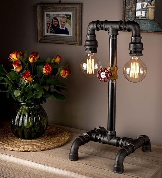 lampara steampunk con cano de diseno