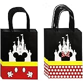 MOAXMOA Treat Bags Castle Gift Party Paper Bags with Handle for Birthday Baby Shower Mickey Minnie Theme Party Decorations Supplies- 12PCS