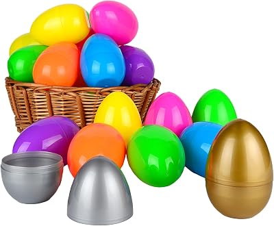 AniSqui 35 Pieces Fillable Easter Eggs 3.23 Inches Plastic Eggs to Fill