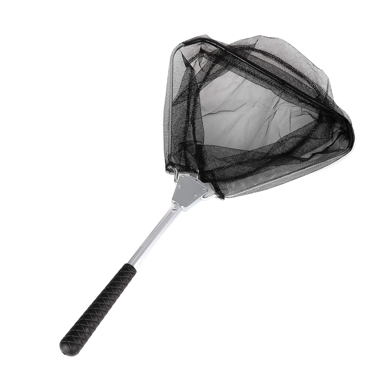 Fishing Landing Triangular Net with Telescope Pole, Durable Nylon Tangle Proof Net, for Bird Fish Catch Release Lightweight Portable Aluminum Alloy Frame Handle, Safe Fish Catching or Releasing