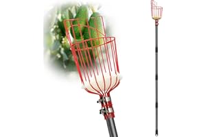 DonSail Fruit Picker Pole with Basket Telescoping, Citrus Orange Picker Pole with Basket 35-150 inch Long Handle, Mango Avoca