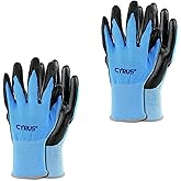 CYRUS Nitrile Gardening Gloves for Women&Men, Thorn-Proof Garden Gloves,Work for Yard Garden, Weeding, Digging, Pruning