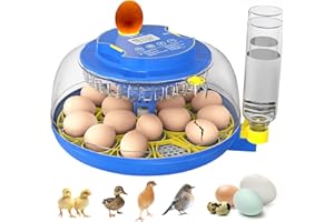 ECOJLIGOAS 18 Egg Incubator with Automatic Egg Turning & Humidity Control, 360° Viewing, Dual Egg Trays,Incubators for Hatching Eggs, Chicken, Duck, Quail, Goose, Parrot (Home, Farm, Lab,Classroom Use)
