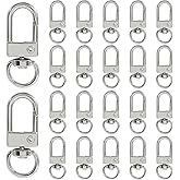 Moicstiy 20Pcs Silver Metal Lobster Claw Clasps, Swivel Lanyards Snap Hooks for Jewelry Making, Keychain,Bag Connector