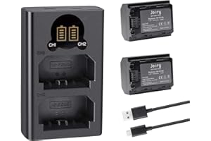 Joiry NP-FZ100 Replacement Battery and Dual Charger Set for Sony Firmware 2.0 Alpha A7 III Battery A7R III A9 Alpha 9 A7R3 a6