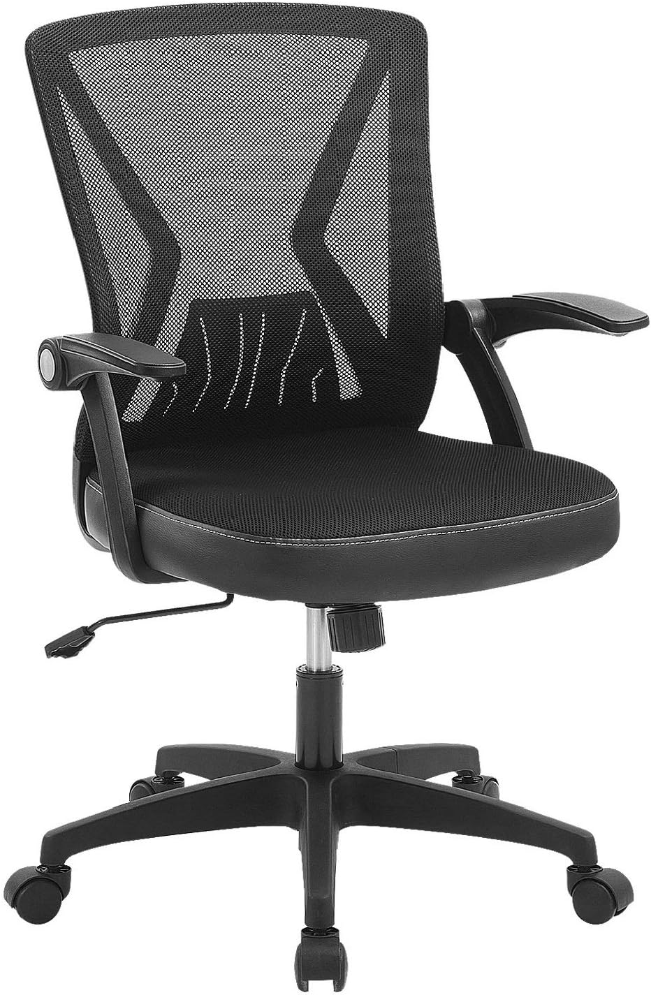 ZLHECTO Ergonomic Office Chair, Mid Back Desk Chairs with Flip Up Armrests and Lumbar Support,Weight Hold Up to 250Ibs - Adjustable Height Mesh Computer Chair for Conference Room: Furniture & Decor