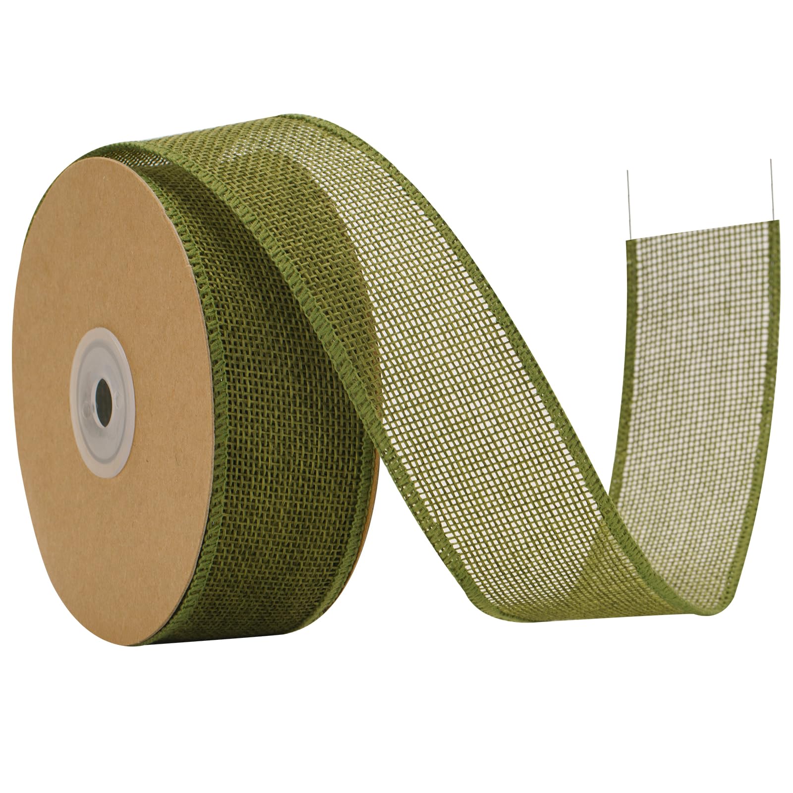 G2PLUS 4cm Sage Green Wired Burlap Ribbon: 10m Hessian Ribbon for Crafting, Bows, Gift Wrapping, Wreaths, Christmas Decoration