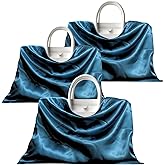 Satin Dust Bags for Handbags 3 Pack - Premium Drawstring Storage Covers for Designer Purses, Luxury Closet Organizer for Women (Midnight Teal, 3 Pcs - 23.5 x 19.75 in)