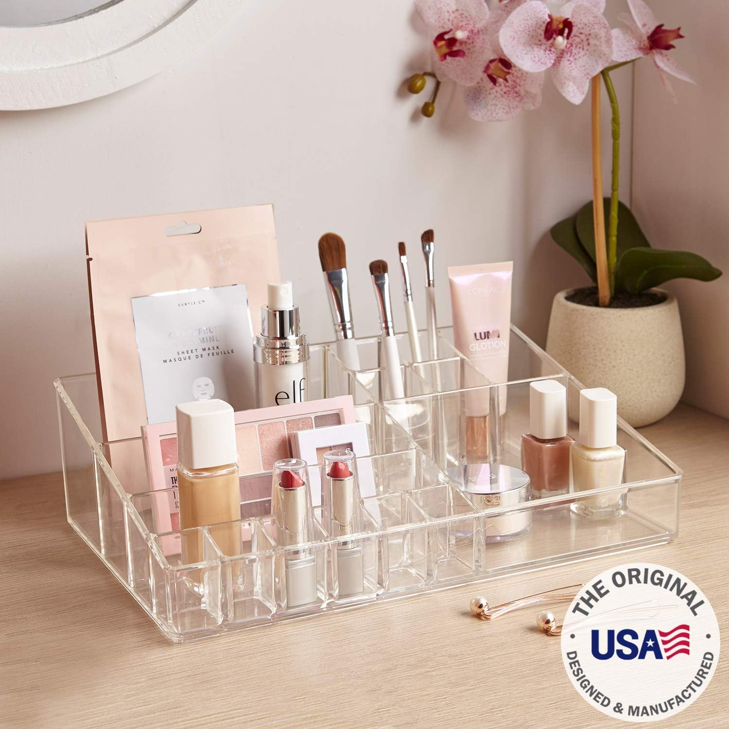 Premium Quality Clear Plastic Cosmetic and Makeup Palette Organizer | Audrey Collection: Home Improvement
