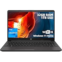 HP 250 G9 15.6" Business and Student Laptop, Intel Celeron N4500, 32GB DDR4 RAM, 1TB SSD, HD Anti-Glare Display, Lightweight 