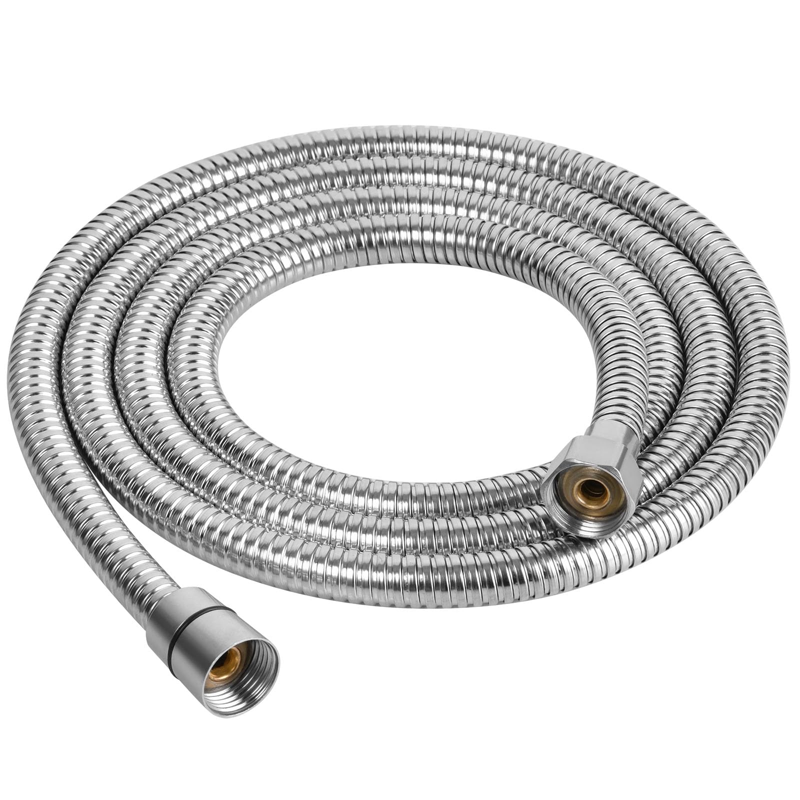 OSDUE Shower Hose 1.5m, Stainless Steel Shower Pipe,Universal Standard G1/2,Leakproof, Anti-Explosion and High Pressure Resistant Replacement Hose, Silver