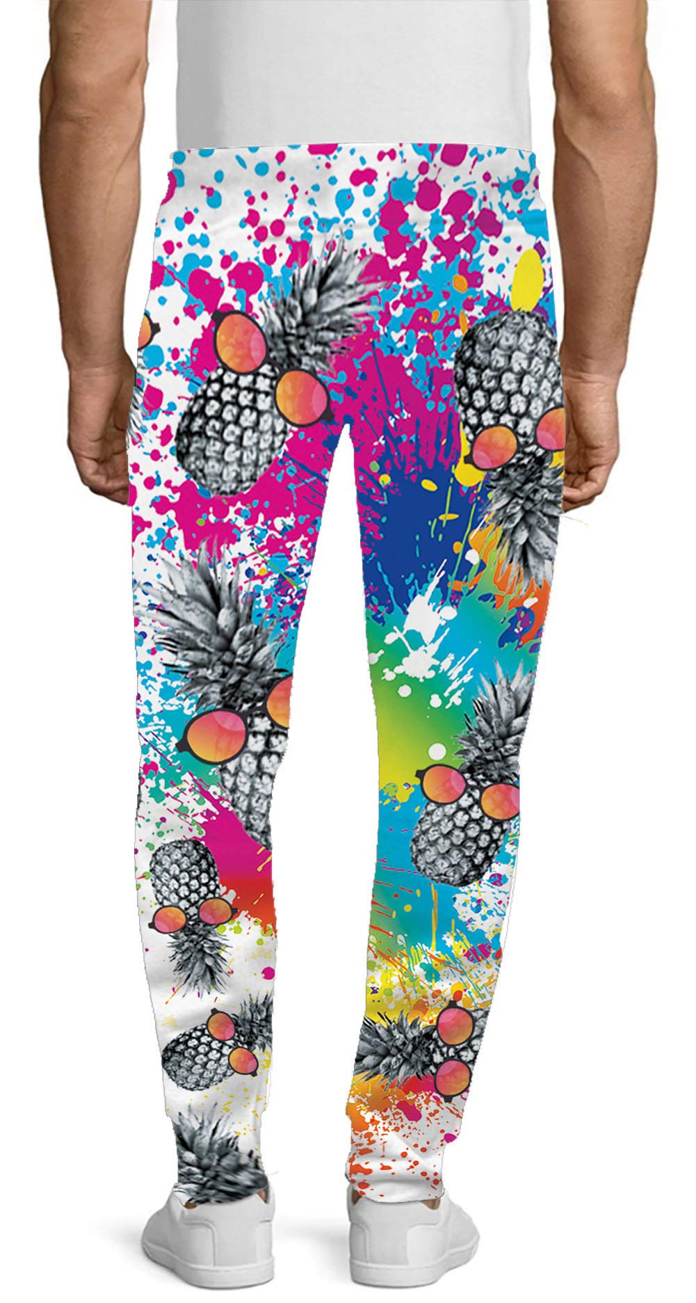 Stylish Design Work Soft Joggers Pants Urban Crazy Climbing Mountain Sweatpants Multicolored Paint Splashes Plus Size Hipster Unisex Fitted Sports Training Jogging Bottoms