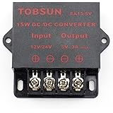 SINOLLC DC 12V 24V to 5V 3A Converter Step Down Regulator 5V Regulated Power Supplies Transformer Converter