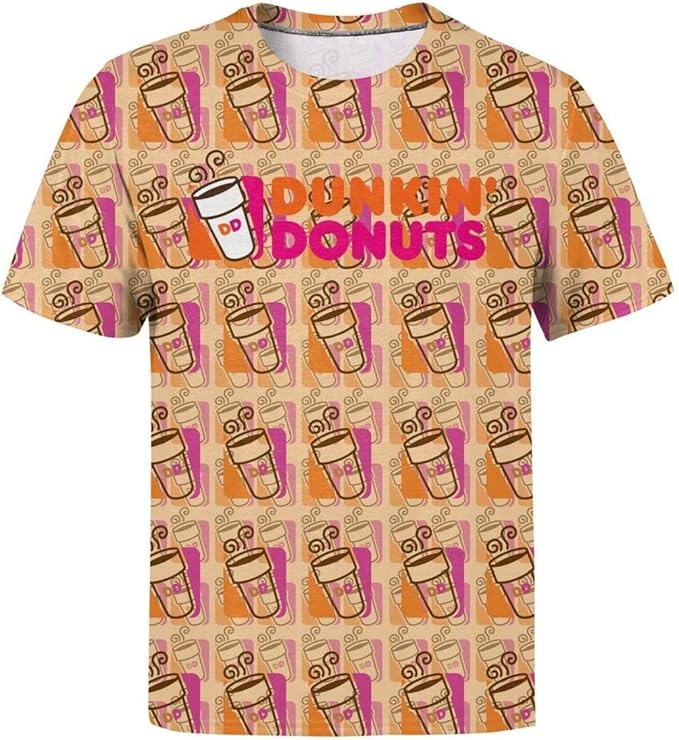 COOLGOOD Dunkin-Donuts-Coffee-Logo- Crew Neck 3D Printed Comic Short
