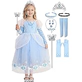 iTVTi Cinderella Dress for Girls Kids Blue Princess Costume Halloween Carnival Fancy Dress Up for Cosplay