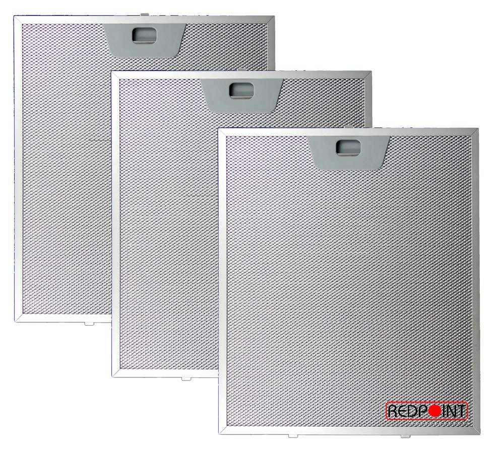 3-Piece Kit Aluminium Filters for Faber Hoods, 253 x 300 x 8 mm with Lower Attachments