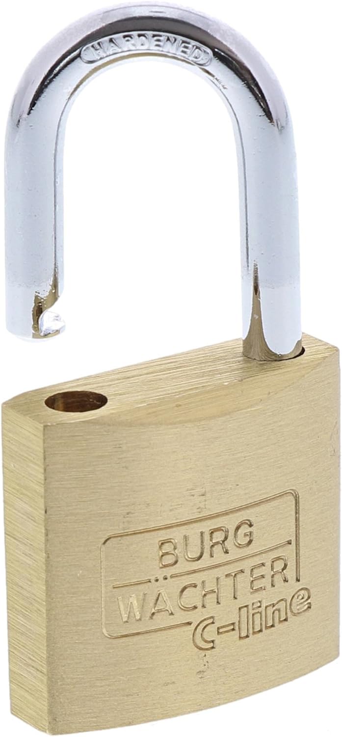 Burg-Wächter Padlock, Set of 3, 4 Keys, Trio 222, TRIO 222 30 GL SB, Messing, 5 mm Bügelstärke - Image 4