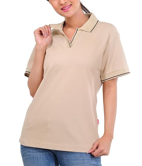 beige polo shirt womens