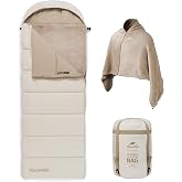 Naturehike Convertible Sleeping Bag for Adults, Detachable Flannel Liner, Splicable into Double Sleeping Bag, Convert to Shawl Blanket for Camping Hiking Home Office