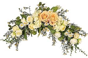 UGPLM Artificial Chrysanthemum Floral Swag for, Realistic Arch Flower Hanging Arrangement for Home Decoration, Wedding, Party, Indoor and Outdoor use.