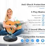 Arafuna Portable CD Player with Dual Speakers Rechargeable Anti-Skip Backlit view 4