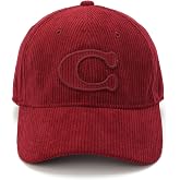 Coach Women's Sculpted C Corduroy Baseball Hat Dark Wine