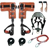 Poakkus Tree Climbing Spikes Set,Tree Climbing Gear, 1 Pair Alloy Steel Climbing Spurs,350lbs Load Capacity, Arborist Equipment for Climbers, Fruit Picking and Lumberjack
