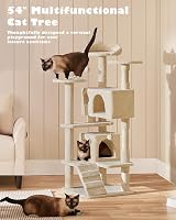 Yaheetech 138.5cm Cat Tree with Condos Sisal Posts Beige view 9
