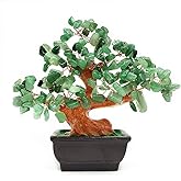 Colorsheng Feng Shui Quartz Crystal Money Tree Bonsai Style Decoration for Luck and Wealth (Green)