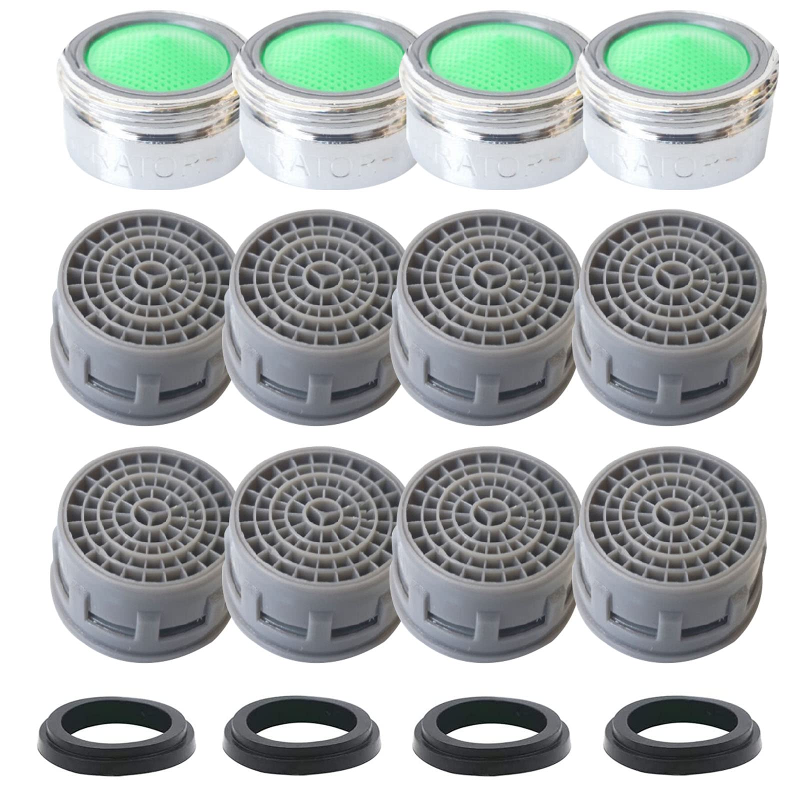 MFCGHXR 12 Pieces Faucet Aerators, ABS Plastic, Copper, Universal Fit, 20.9mm/0.82inch, Water Saving, Filtering, Comes with 4 Leak-Proof Gaskets
