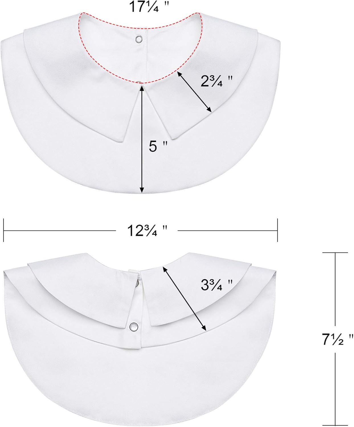 SATINIOR 2 Pieces Fake Collars Dickey Collar Detachable Collars for Women Girls (White): Clothing