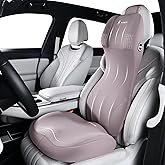 FLORICH Car Seat Cushion with Neck Pillow Lumbar Support Kit Memory Foam Seat Cushion for Car Ergonomic Back Support Headrest for Driving Car Seat Pillow Back Sciatica Tailbone Pain Relief, Gray